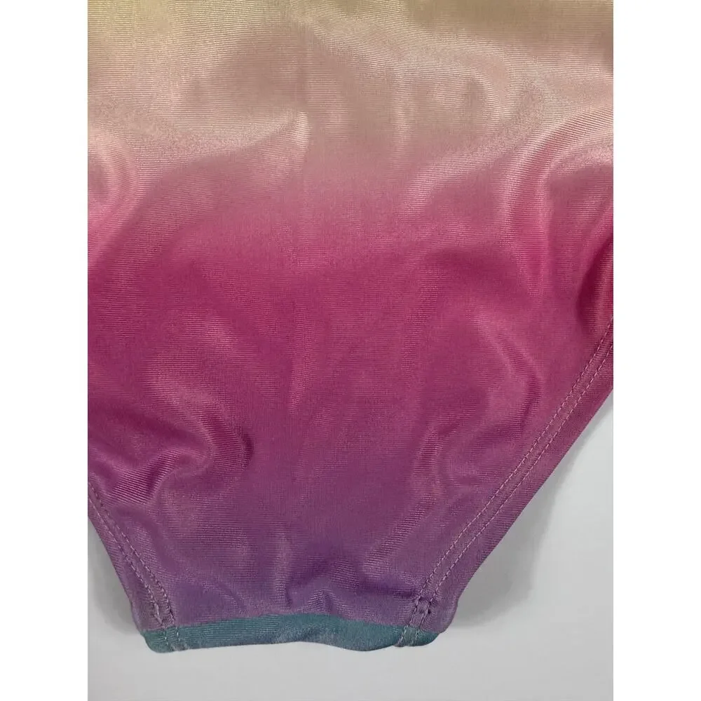 Tea Collection Rainbow Long Sleeve Zip One Piece Swimsuit Size 6
